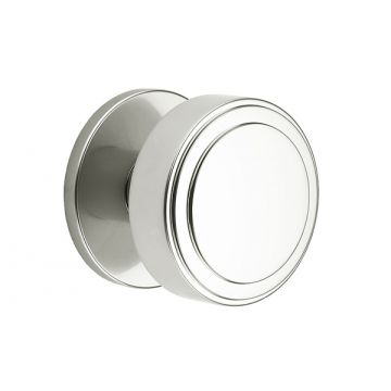 Round Disc Stepped Centre Door Knob 81 mm   Polished Brass Unlacquered