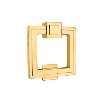Stepped Edge Door Knocker Polished Brass Lacquered