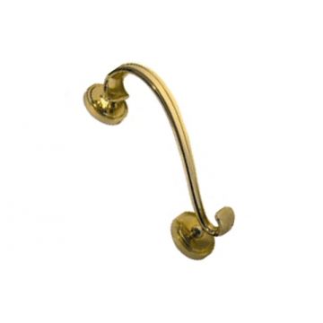 Scroll Knocker on Round Plates Polished Brass Lacquered