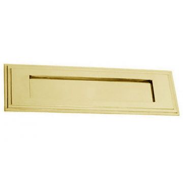 Stepped Edge Letterplate 282 x 89 mm Polished Brass Lacquered