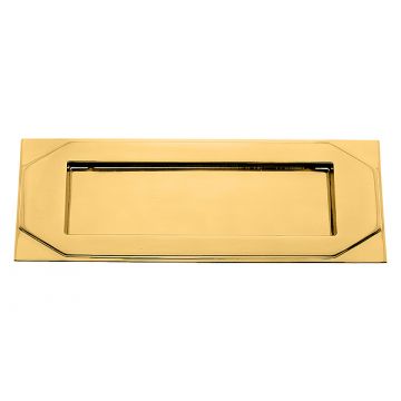 Art Deco Letterplate 255 x 90 mm  Polished Brass Unlacquered