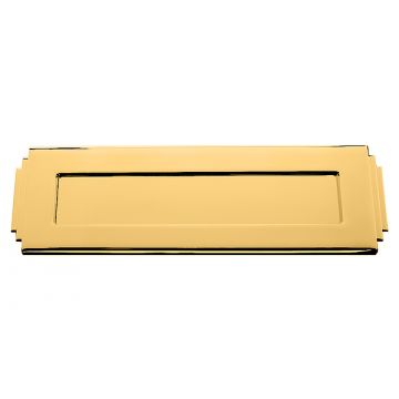 Art Deco Letterplate 330 x 100 mm  Polished Brass Unlacquered