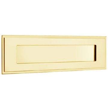 Stepped Letterplate 330 x 100 mm  Polished Brass Unlacquered