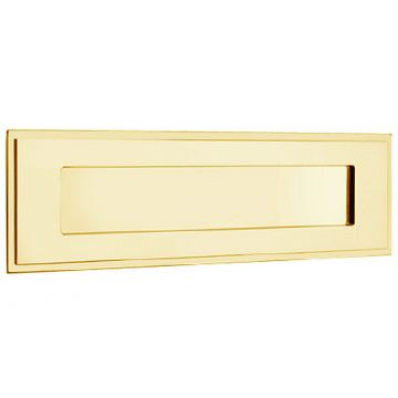 Stepped Letterplate 330 x 100 mm  Antique Brass Unlacquered