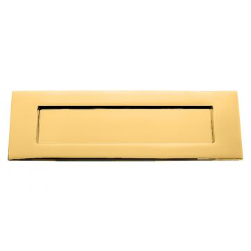 Sprung Letterplate 305 x 95 mm  Polished Brass Unlacquered