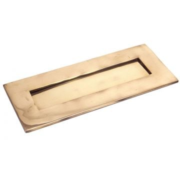 Bronze Sprung Letterplate 265 x 108 mm Aged Polished Bronze Unlacquered