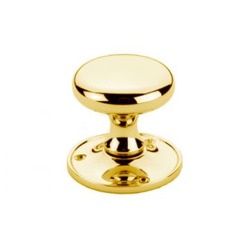 Cushion Mortice Door Knobs 57 mm Polished Brass Lacquered