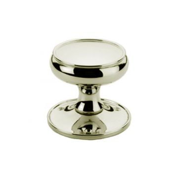 Cushion Mortice Door Knobs with Ring 57 mm  Polished Brass Unlacquered
