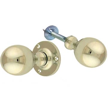 Ball Rim Knobset 48 mm Polished Brass Lacquered
