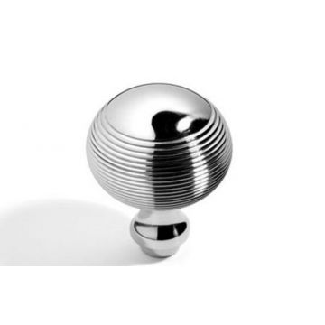 Reeded Spherical Knobs 57 mm   Polished Brass Unlacquered