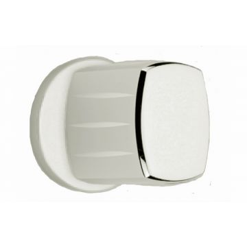 Rectangle Ribbed Knob on Round Roses 54mm Polished Chrome Plate