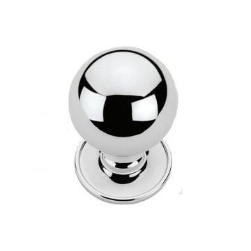 Ball Shape Mortice Knobs 55 mm with Lipped Edge Concealed Fix Roses 54 mm Polished Brass Lacquered