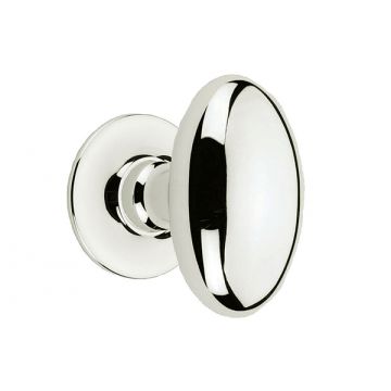 Oval Mortice Knobs 70 mm with Plain Concelaed Fix Roses 54 mm  Polished Nickel Plate