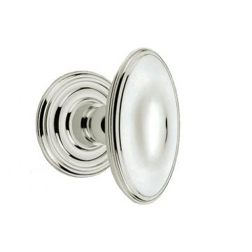 Stepped Edge Oval Mortice Knobs 76mm with Ridged Concealed Fix Roses 54 mm