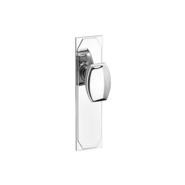 Art Deco Classic Mortice Knob on 190mm Latch Plate Polished Chrome Plate