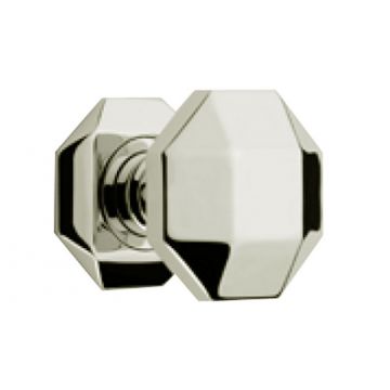 Facetted Octagonal Knobs 60 mm Satin Chrome Plate