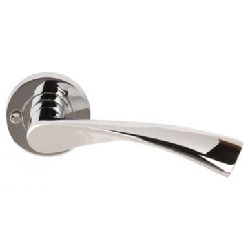 Flex Lever on Round Rose with Push Button Privacy Function