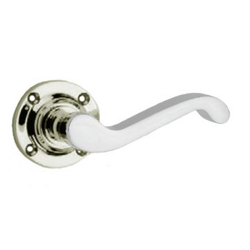 Scroll Lever 530 Latch Round Rose 51 mm Polished Chrome Plate