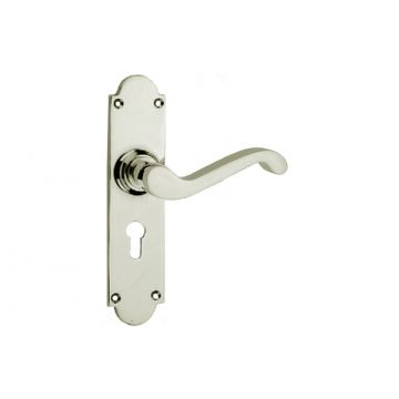 Scroll Lever 530 Euro Profile Medium Plate Polished Brass Lacquered