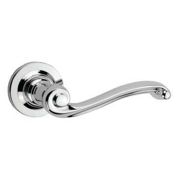 Scroll Lever 440 Latch Concealed Round Rose Polished Chrome Plate