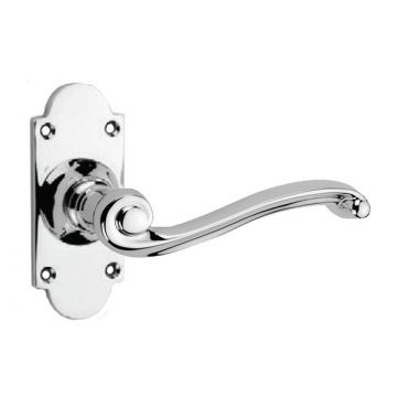 Scroll Lever 440 Latch Small Plate Polished Chrome Plate