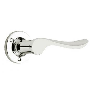 Door Lever 180 Latch Round Rose 51 mm Polished Brass Lacquered