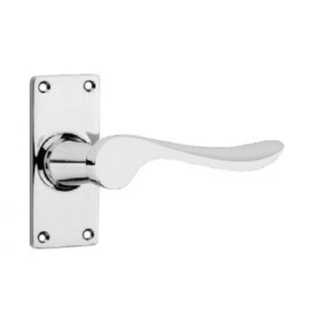 Door Lever 180 Latch Small Plate Polished Chrome Plate