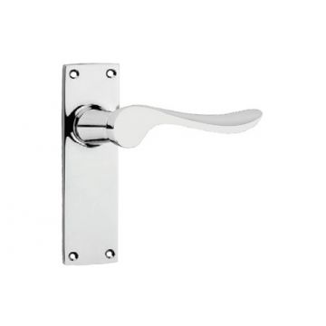 Door Lever 180 Latch Medium Plate Polished Brass Lacquered
