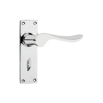 Door Lever 180 Privacy Turn Medium Plate Polished Brass Lacquered