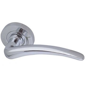 Gull Lever on Round Rose Polished Chrome Plate
