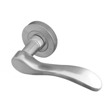 Turin Lever on Round Rose Satin Chrome Plate