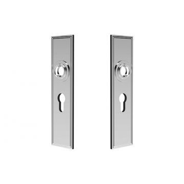 Contour Euro Backplates Concealed Fix 50 x 200mm Polished Brass Lacquered