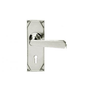 Art Deco Sprung Lever Lock 155 mm Polished Brass Lacquered