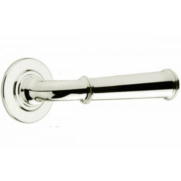Tapered Plain Lever Door Handle Concealed Round Edge Rose 54 mm Dia.  Antique Brass Unlacquered