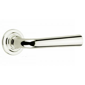 Conical Lever Door Handle Concealed Round Edge Rose 44mm Dia. Satin Nickel Plate