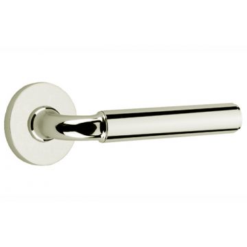 Cylinder Lever Door Handle Concealed Square Edge Rose 44mm Dia. Polished Brass Lacquered