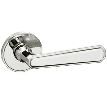 Art Deco Lever on 54 mm Concealed Flat Top Stepped Edge Rose