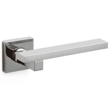 Space Q Square Rose Lever Satin Stainless Finish