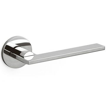 Open Round Rose Lever Polished Chrome Plate