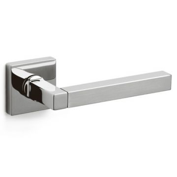 Time Q Square Rose Lever Satin Stainless Finish