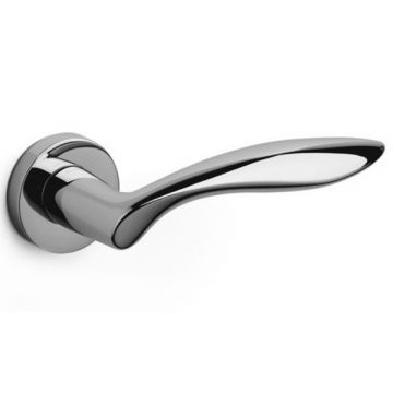 Onda Round Rose Lever Polished Brass Lacquered