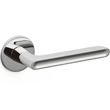 Lucy Round Rose Lever Satin Chrome Plate