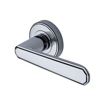 Art Deco Round Rose Lever Polished Nickel Plate