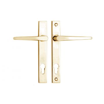 Straight Lever Left Hand 92 mm Centres Polished Brass Lacquered