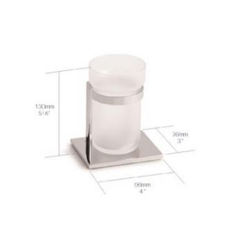 Frosted Glass Tumbler with Holder