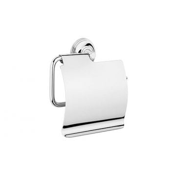 Style Moderne Toilet Roll Holder with Cover Polished Nickel Plate