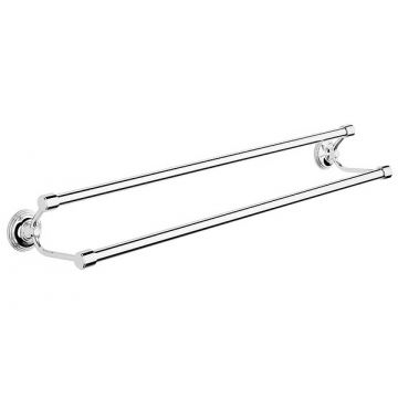 Style Moderne Double Towel Rail 622 mm Polished Nickel Plate