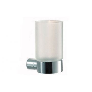 Xenon Frosted Glass Tumbler and Holder Polished Nickel Plate