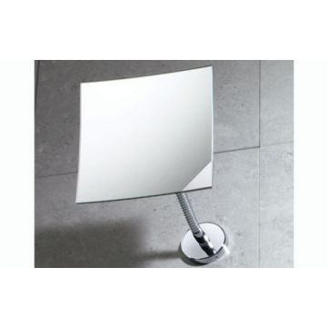 Square Magnifying Wall Mirror Polished Chrome Plate