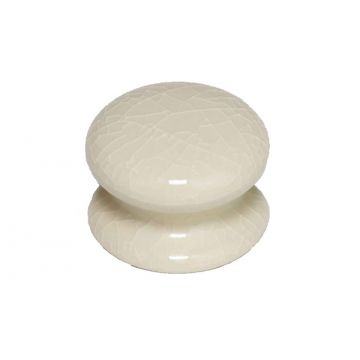 Cream Crackle Glazed Mushroom Cupboard Knob 32 mm Standard finish